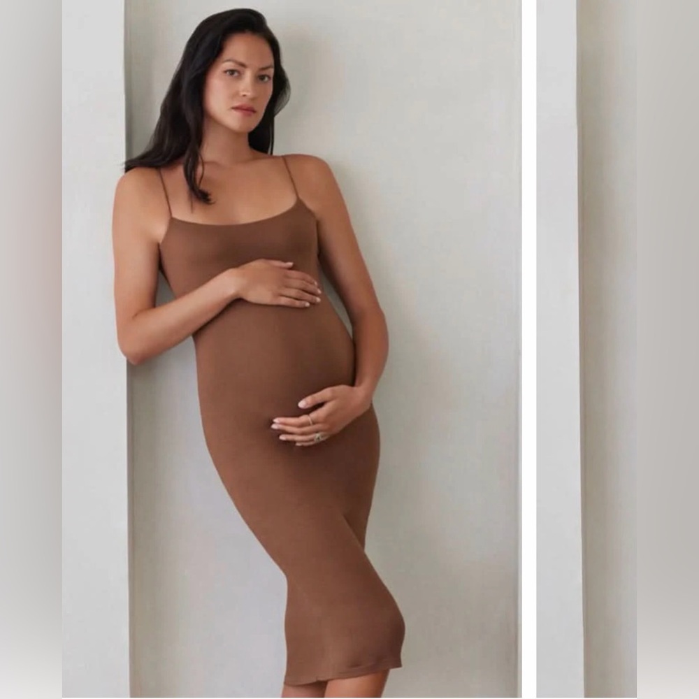 Bumpsuit • Brigitte midi dress in mocha